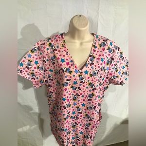 Minnie Mouse Scrub Top Sz L